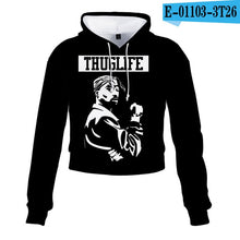 Charger l'image dans la galerie, 2pac Tupac Shakur Crop Top Hoodie Harajuku Cropped Sweatshirt Streetwear Hip Hop Long Sleeves Pullover Tops Sudaderas Mujer