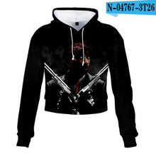 Charger l'image dans la galerie, 2pac Tupac Shakur Crop Top Hoodie Harajuku Cropped Sweatshirt Streetwear Hip Hop Long Sleeves Pullover Tops Sudaderas Mujer