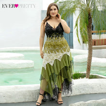 Charger l'image dans la galerie, Plus Size Cocktail Dresses Ever Pretty Asymmetrical Spaghetti Straps V-Neck Sequined Lace Party Gowns Robe Cocktail Femme 2020