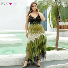 Charger l'image dans la galerie, Plus Size Cocktail Dresses Ever Pretty Asymmetrical Spaghetti Straps V-Neck Sequined Lace Party Gowns Robe Cocktail Femme 2020