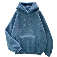 Charger l'image dans la galerie, new Autumn Winter Thick Warm Coat Velvet Cashmere Women Hoody Sweatshirt Solid Blue Pullover Casual Tops lady Loose Long Sleeve