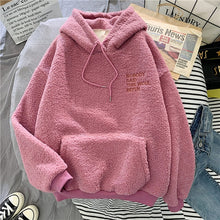Charger l'image dans la galerie, new Autumn Winter Thick Warm Coat Velvet Cashmere Women Hoody Sweatshirt Solid Blue Pullover Casual Tops lady Loose Long Sleeve