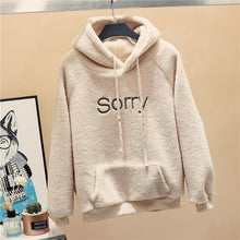 Charger l'image dans la galerie, new Autumn Winter Thick Warm Coat Velvet Cashmere Women Hoody Sweatshirt Solid Blue Pullover Casual Tops lady Loose Long Sleeve