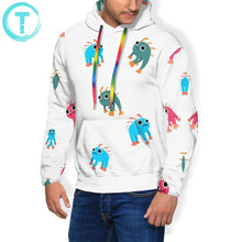 Charger l'image dans la galerie, Murloc Hoodie Cute Murloc Pattern Hoodies Stylish XXL Pullover Hoodie Long Length Red Men Warm Hoodies
