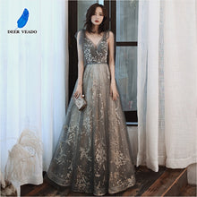 Charger l'image dans la galerie, DEERVEADO MFY078 Sexy V Neck Beading Prom Dresses Long 2020 New Arrival Tulle Formal Party Dresses Prom Gown