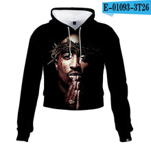 Charger l'image dans la galerie, 2pac Tupac Shakur Crop Top Hoodie Harajuku Cropped Sweatshirt Streetwear Hip Hop Long Sleeves Pullover Tops Sudaderas Mujer
