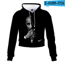 Charger l'image dans la galerie, 2pac Tupac Shakur Crop Top Hoodie Harajuku Cropped Sweatshirt Streetwear Hip Hop Long Sleeves Pullover Tops Sudaderas Mujer
