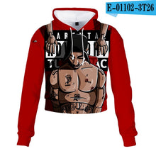 Charger l'image dans la galerie, 2pac Tupac Shakur Crop Top Hoodie Harajuku Cropped Sweatshirt Streetwear Hip Hop Long Sleeves Pullover Tops Sudaderas Mujer
