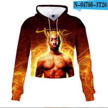 Charger l'image dans la galerie, 2pac Tupac Shakur Crop Top Hoodie Harajuku Cropped Sweatshirt Streetwear Hip Hop Long Sleeves Pullover Tops Sudaderas Mujer
