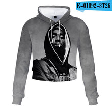 Charger l'image dans la galerie, 2pac Tupac Shakur Crop Top Hoodie Harajuku Cropped Sweatshirt Streetwear Hip Hop Long Sleeves Pullover Tops Sudaderas Mujer
