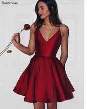 Charger l'image dans la galerie, Simple Cheap Graduation Dresses 2020 V Neck Backless Mini Prom Party Dresses Vestido Festa Curto Customized Homecoming Dresses
