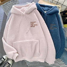 Charger l'image dans la galerie, new Autumn Winter Thick Warm Coat Velvet Cashmere Women Hoody Sweatshirt Solid Blue Pullover Casual Tops lady Loose Long Sleeve
