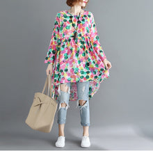 Charger l'image dans la galerie, Johnature 2020 Spring Korean Casual Print Plus Size Womens Tops And Blouses New O-neck Full Sleeve Loose Long Irregular Shirts
