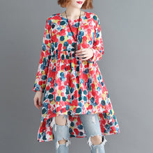 Charger l'image dans la galerie, Johnature 2020 Spring Korean Casual Print Plus Size Womens Tops And Blouses New O-neck Full Sleeve Loose Long Irregular Shirts
