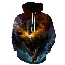 Charger l'image dans la galerie, BIAOLUN 2020 New wolf hoodies Men's hoodie autumn Winter hip hop hoody Tops Casual Brand 3D wolf head Hoodie Sweatshirt

