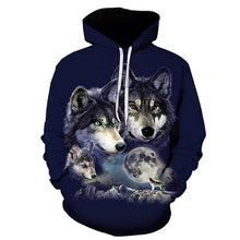 Charger l'image dans la galerie, BIAOLUN 2020 New wolf hoodies Men's hoodie autumn Winter hip hop hoody Tops Casual Brand 3D wolf head Hoodie Sweatshirt
