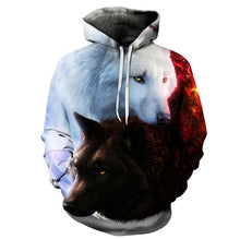 Charger l'image dans la galerie, BIAOLUN 2020 New wolf hoodies Men's hoodie autumn Winter hip hop hoody Tops Casual Brand 3D wolf head Hoodie Sweatshirt
