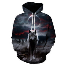 Charger l'image dans la galerie, BIAOLUN 2020 New wolf hoodies Men's hoodie autumn Winter hip hop hoody Tops Casual Brand 3D wolf head Hoodie Sweatshirt
